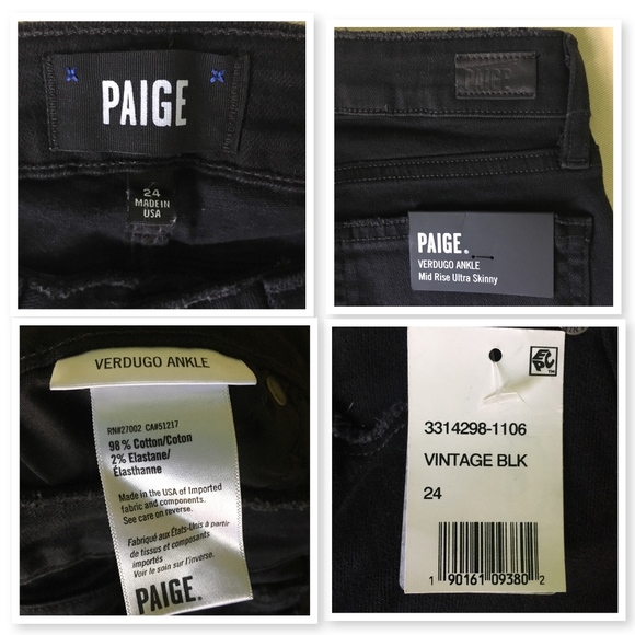 SOLD Paige Verdugo Ankle Uneven Hem Vint Black 24 - Picture 8 of 8